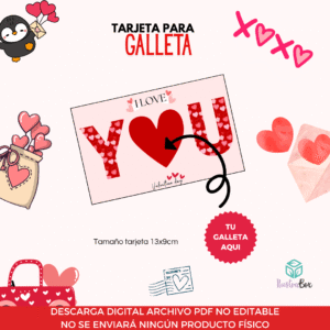 TARJETA PORTA GALLETA SAN VALENTIN