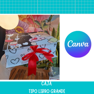 CAJA TIPO LIBRO EDITABLE CANVA